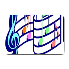 Music Note Tone Rainbow Blue Pink Greeen Sexy Small Doormat  by Mariart