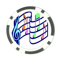 Music Note Tone Rainbow Blue Pink Greeen Sexy Poker Chip Card Guard by Mariart