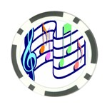 Music Note Tone Rainbow Blue Pink Greeen Sexy Poker Chip Card Guard Front