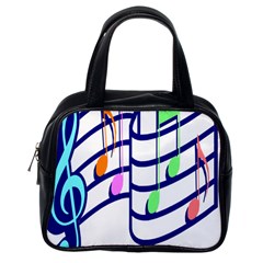 Music Note Tone Rainbow Blue Pink Greeen Sexy Classic Handbags (one Side) by Mariart