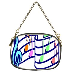 Music Note Tone Rainbow Blue Pink Greeen Sexy Chain Purses (one Side)  by Mariart