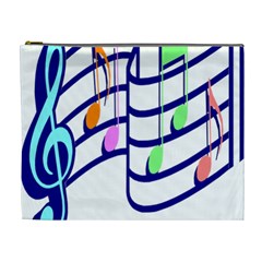 Music Note Tone Rainbow Blue Pink Greeen Sexy Cosmetic Bag (xl) by Mariart