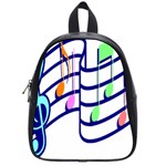 Music Note Tone Rainbow Blue Pink Greeen Sexy School Bag (Small) Front