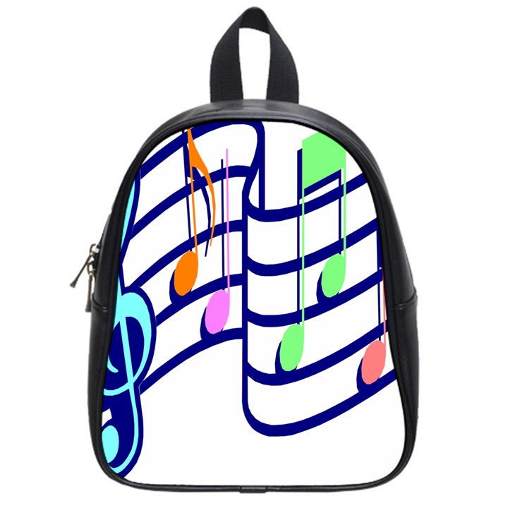 Music Note Tone Rainbow Blue Pink Greeen Sexy School Bag (Small)