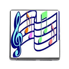 Music Note Tone Rainbow Blue Pink Greeen Sexy Memory Card Reader (square) by Mariart