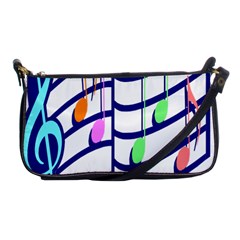 Music Note Tone Rainbow Blue Pink Greeen Sexy Shoulder Clutch Bags by Mariart