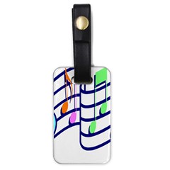 Music Note Tone Rainbow Blue Pink Greeen Sexy Luggage Tags (one Side) 