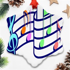 Music Note Tone Rainbow Blue Pink Greeen Sexy Ornament (snowflake) by Mariart