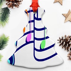 Music Note Tone Rainbow Blue Pink Greeen Sexy Christmas Tree Ornament (two Sides)