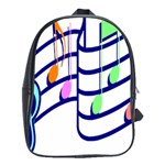 Music Note Tone Rainbow Blue Pink Greeen Sexy School Bag (XL) Front