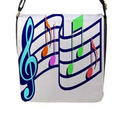 Music Note Tone Rainbow Blue Pink Greeen Sexy Flap Messenger Bag (l)  by Mariart