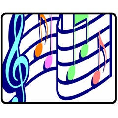 Music Note Tone Rainbow Blue Pink Greeen Sexy Double Sided Fleece Blanket (medium) 