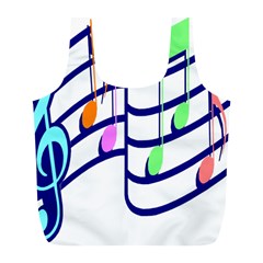 Music Note Tone Rainbow Blue Pink Greeen Sexy Full Print Recycle Bags (l) 