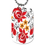 Flower Red Rose Star Floral Yellow Black Leaf Dog Tag (Two Sides) Front