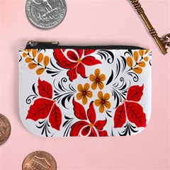 Flower Red Rose Star Floral Yellow Black Leaf Mini Coin Purses