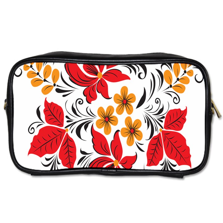 Flower Red Rose Star Floral Yellow Black Leaf Toiletries Bags 2-Side