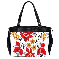 Flower Red Rose Star Floral Yellow Black Leaf Office Handbags (2 Sides) 