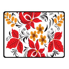 Flower Red Rose Star Floral Yellow Black Leaf Fleece Blanket (small)