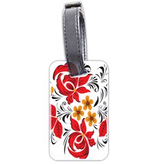 Flower Red Rose Star Floral Yellow Black Leaf Luggage Tags (two Sides)