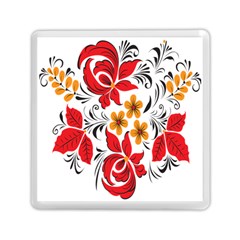 Flower Red Rose Star Floral Yellow Black Leaf Memory Card Reader (square)  by Mariart