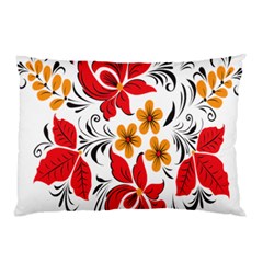 Flower Red Rose Star Floral Yellow Black Leaf Pillow Case (two Sides)