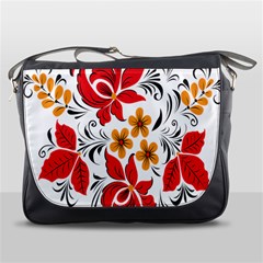 Flower Red Rose Star Floral Yellow Black Leaf Messenger Bags