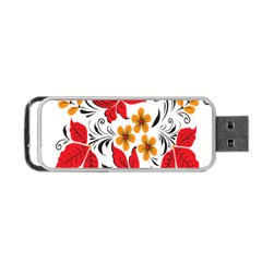 Flower Red Rose Star Floral Yellow Black Leaf Portable Usb Flash (one Side) by Mariart