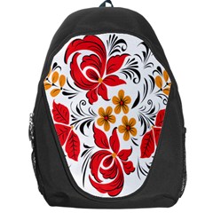 Flower Red Rose Star Floral Yellow Black Leaf Backpack Bag by Mariart