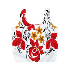 Flower Red Rose Star Floral Yellow Black Leaf Full Print Recycle Bags (m)  by Mariart