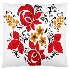 Flower Red Rose Star Floral Yellow Black Leaf Standard Flano Cushion Case (one Side)