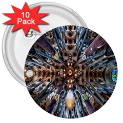 Iron Glass Space Light 3  Buttons (10 pack) 