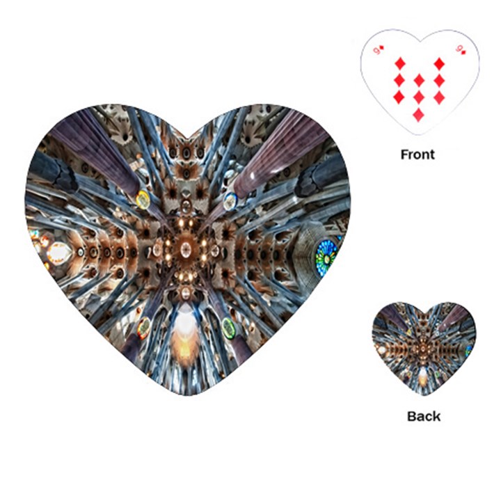 Iron Glass Space Light Playing Cards (Heart) 