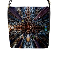 Iron Glass Space Light Flap Messenger Bag (L) 