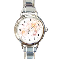 Fireworks Triangle Star Space Line Round Italian Charm Watch by Mariart