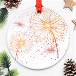 Fireworks Triangle Star Space Line Ornament (Round) Front