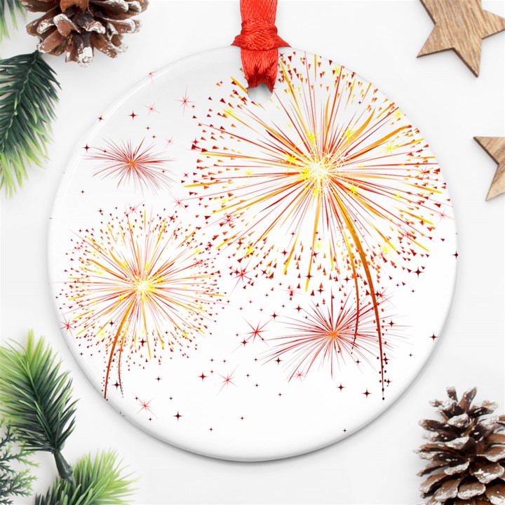 Fireworks Triangle Star Space Line Ornament (Round)