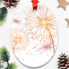 Fireworks Triangle Star Space Line Ornament (oval) by Mariart