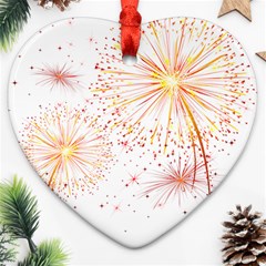 Fireworks Triangle Star Space Line Ornament (heart) by Mariart