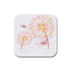 Fireworks Triangle Star Space Line Rubber Square Coaster (4 Pack) 