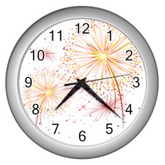 Fireworks Triangle Star Space Line Wall Clocks (silver) 