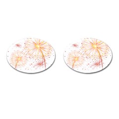 Fireworks Triangle Star Space Line Cufflinks (oval) by Mariart