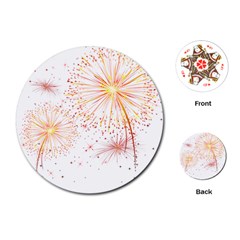 Fireworks Triangle Star Space Line Playing Cards (round) 