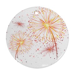 Fireworks Triangle Star Space Line Round Ornament (two Sides) by Mariart