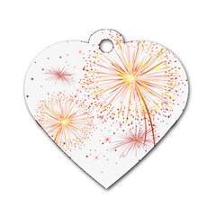 Fireworks Triangle Star Space Line Dog Tag Heart (two Sides)