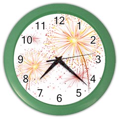 Fireworks Triangle Star Space Line Color Wall Clocks by Mariart