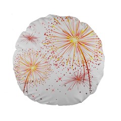 Fireworks Triangle Star Space Line Standard 15  Premium Round Cushions