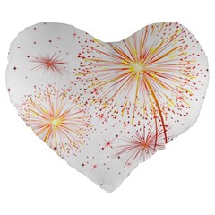 Fireworks Triangle Star Space Line Large 19  Premium Heart Shape Cushions by Mariart