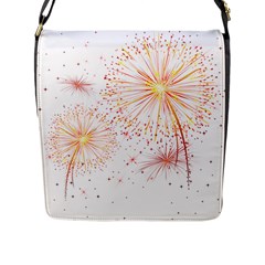 Fireworks Triangle Star Space Line Flap Messenger Bag (l)  by Mariart