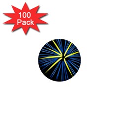 Fireworks Blue Green Black Happy New Year 1  Mini Buttons (100 Pack)  by Mariart