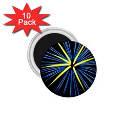 Fireworks Blue Green Black Happy New Year 1 75  Magnets (10 Pack)  by Mariart